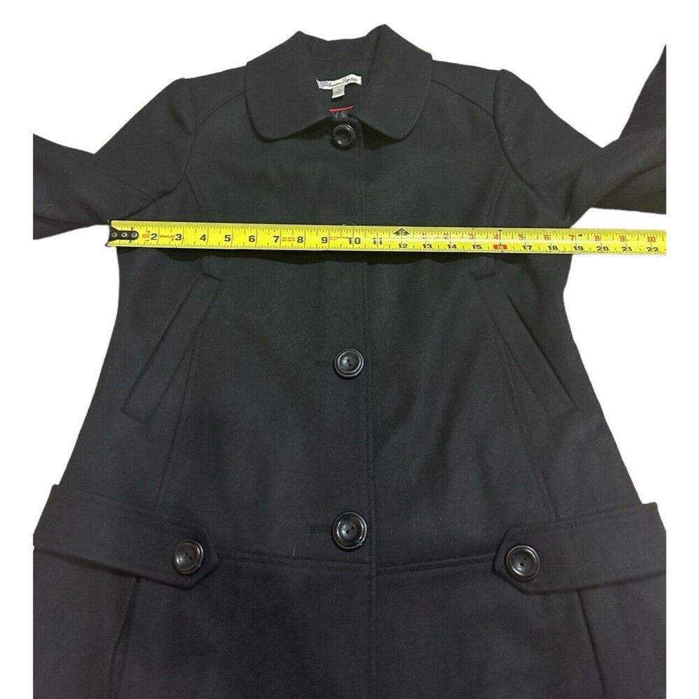 NWT black peacoat wool blend lined size M classic dark academia minimalist - Picture 15 of 16